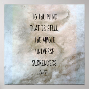 Poster citation inspirante Lao Tzu texte aquarelle gris
