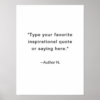 Poster Citation Inspirante Minimaliste Noir et Blanc