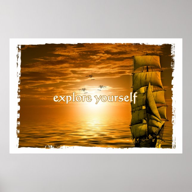 Poster Citation inspirante motivante vintage (Devant)