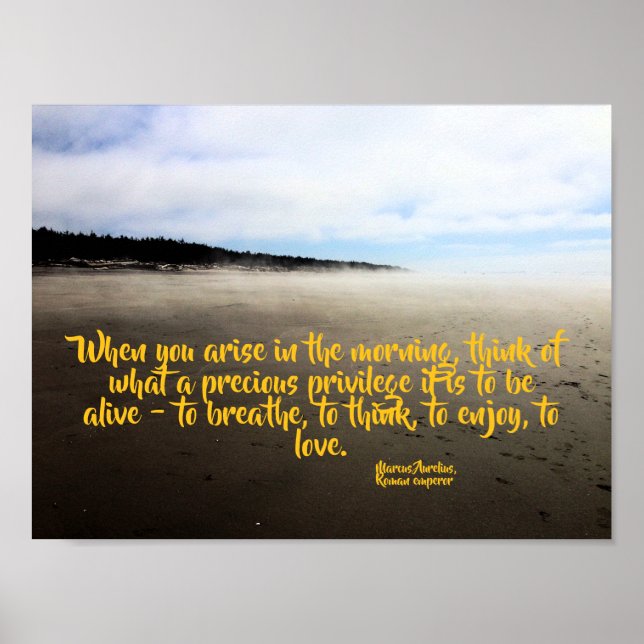 Poster Citation inspirante Ocean Beach Photo (Devant)