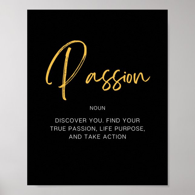 Poster Citation inspirante Passion (Devant)