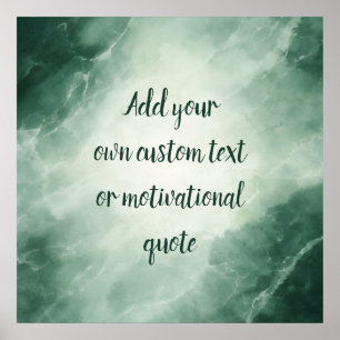 Poster Citation Inspirante Personnalisée – Marbre Vert