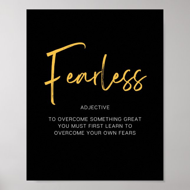 Poster Citation Inspirante sans peur (Devant)