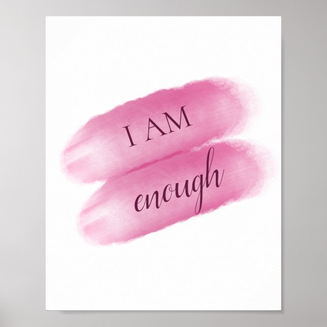 Poster Citation Inspirante Simple Je Suis Assez Affirmati (Devant)