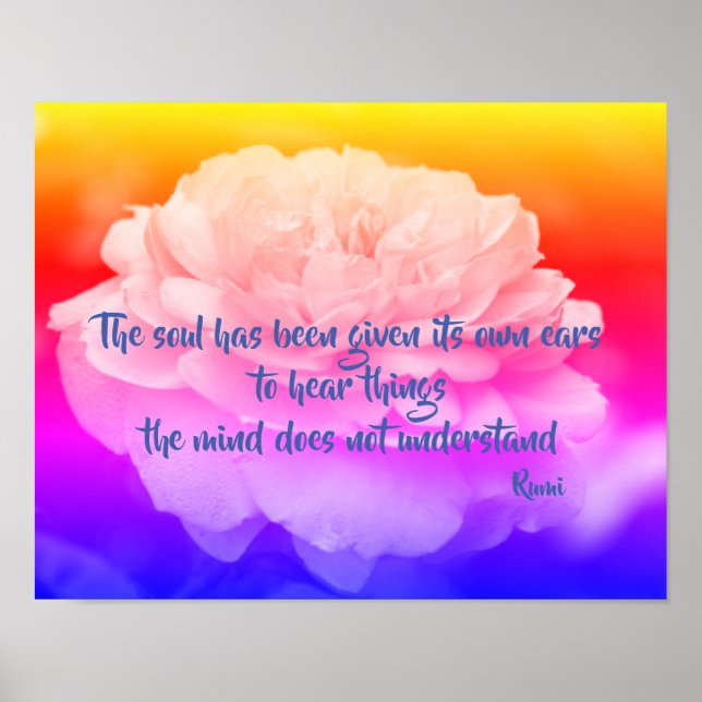 Poster Citation Inspirante Soul Et Mind Rumi (Devant)