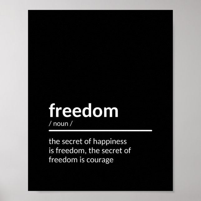 Poster Citation Inspirante Sur La Liberté (Devant)