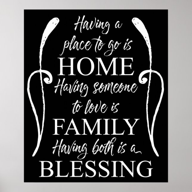 Poster Citation inspirante sur la maison - la famille - B (Devant)