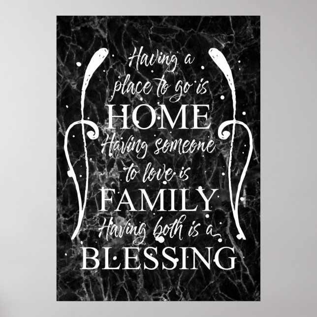 Poster Citation inspirante sur la maison - la famille - B (Devant)