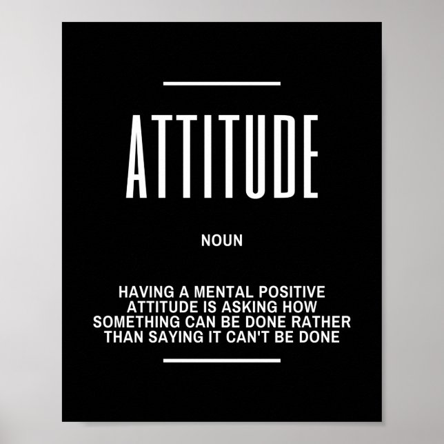 Poster Citation inspirante sur l'attitude positive (Devant)
