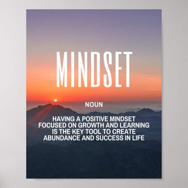 Poster Citation inspirante sur l'état d'esprit positif (Devant)