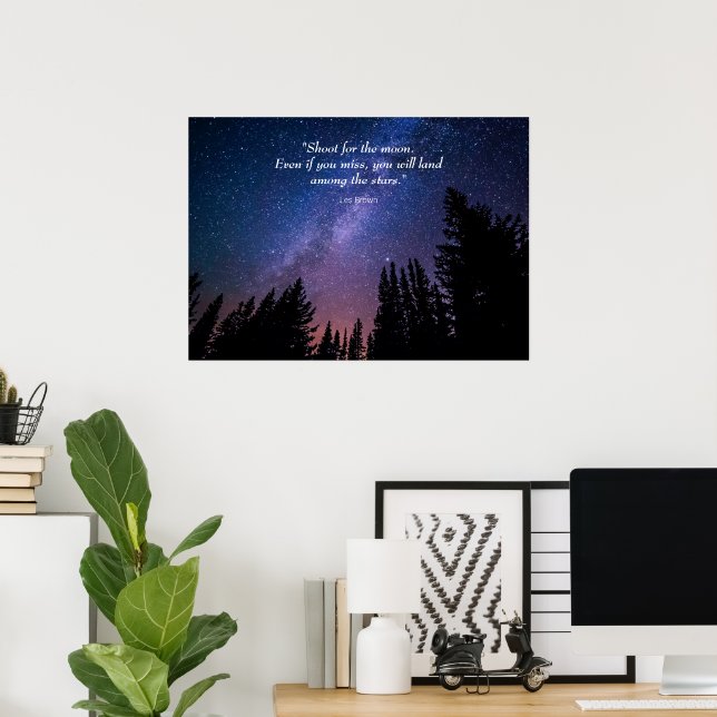 Poster Citation Inspiration du ciel nocturne (Bureau à domicile)