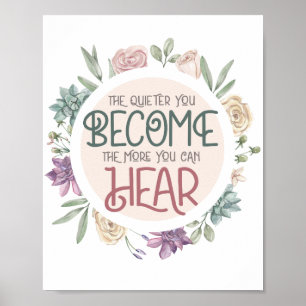 Poster Citation Inspiration Pastel Floral Wreath