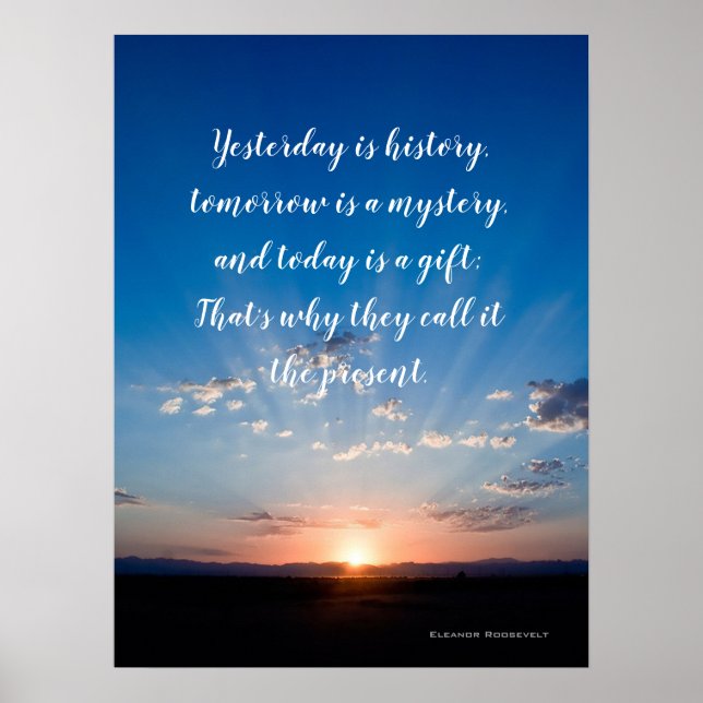 Poster Citation Inspirationnelle Aujourd'Hui Est Un Cadea (Devant)