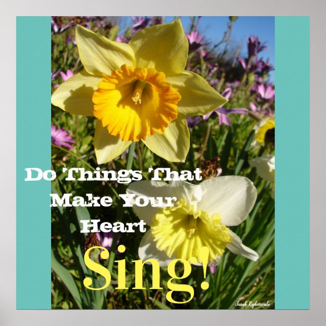 Poster Citation Inspirationnelle Daffodique Ressort Flora (Devant)