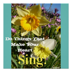 Poster Citation Inspirationnelle Daffodique Ressort Flora