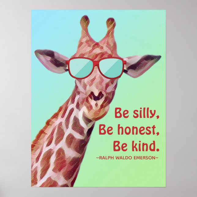 Poster Citation Inspirationnelle Emerson Be Silly Fun Gir (Devant)