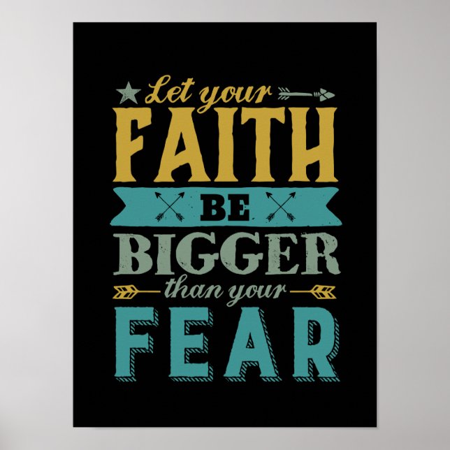 Poster Citation Inspirationnelle Laisser La Foi Plus Gran (Devant)