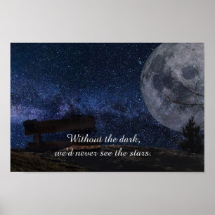 Poster Citation Inspirationnelle Moon & Stars