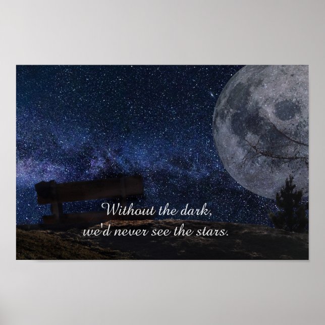 Poster Citation Inspirationnelle Moon & Stars (Devant)