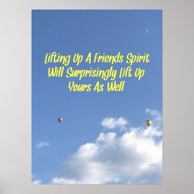 Poster Citation Inspirationnelle Sur Le Ballon À Air Chau (Devant)