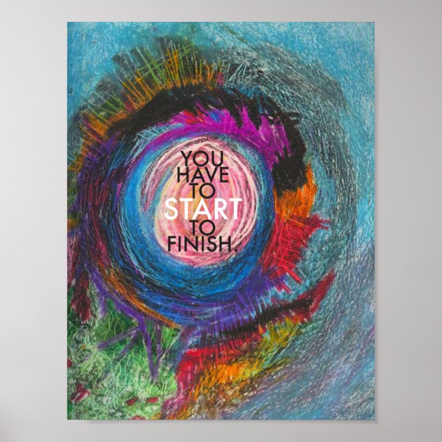 Poster Citation Inspirationnelle - Vous Devez Commencer À (Devant)
