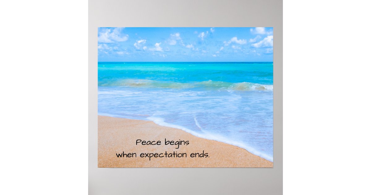 Poster Citation Inspiree Avec La Scene Tropicale De Plage Zazzle Ca