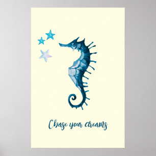 Poster Citation inspirée de Blue Seahorse sur les rêves