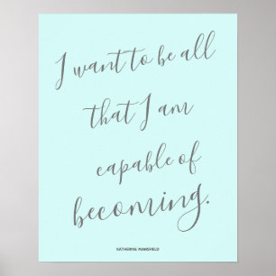 Poster Citation inspirée de Katherine Mansfield