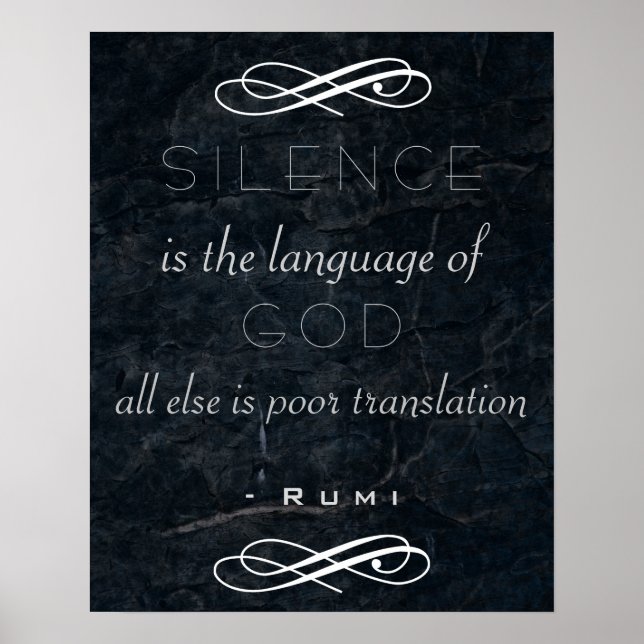 Poster Citation inspirée sur Dieu par Rumi (Devant)