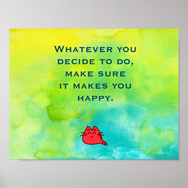 Poster Citation inspirée sur le bonheur (Devant)