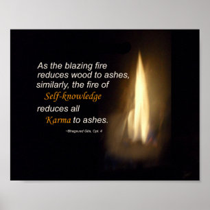 Poster Citation Karma Blazing Fire Self Knowledge Plaque