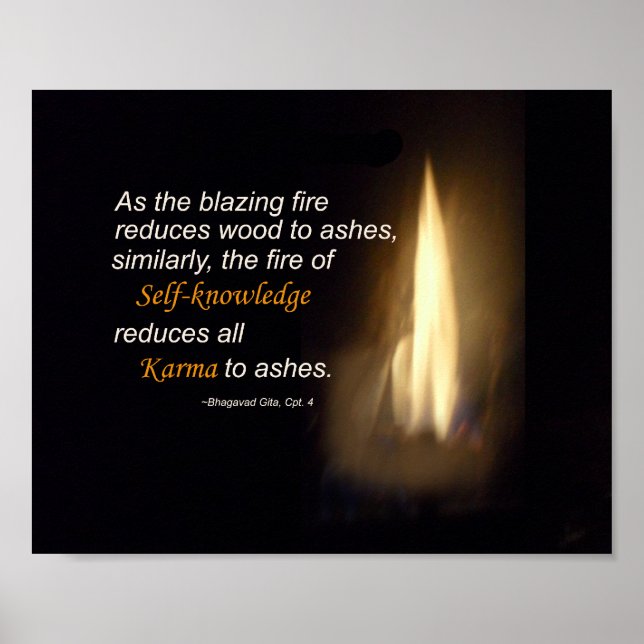 Poster Citation Karma Blazing Fire Self Knowledge Plaque (Devant)