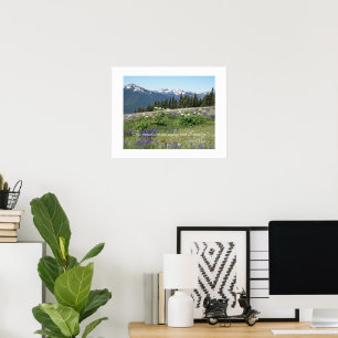 Poster Citation Les Montagnes Appellent Prairie Fleurs Sa