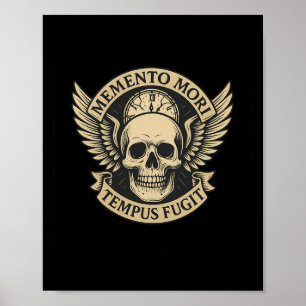 Poster Citation Long S De Memento Mori Tempus Fugit Latin