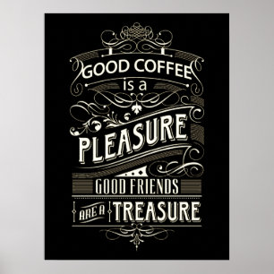Poster Citation mignonne pour les amateurs de café