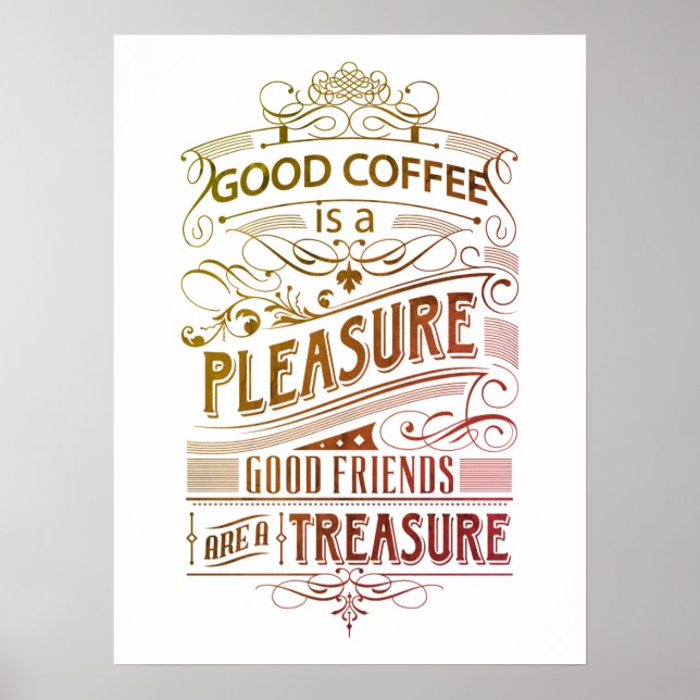 Poster Citation mignonne pour les amateurs de café (Devant)
