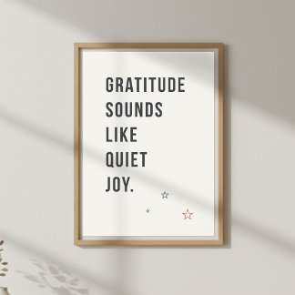 Poster Citation minimale de gratitude, Vie consciente