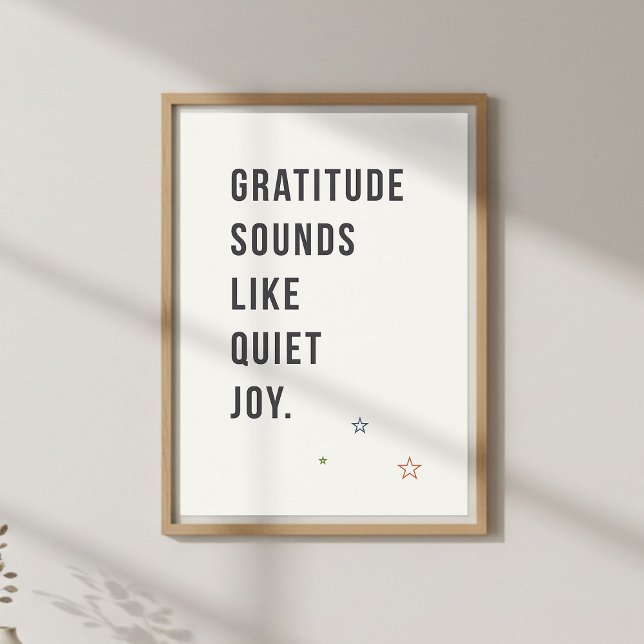 Poster Citation minimale de gratitude, Vie consciente (Créateur téléchargé)