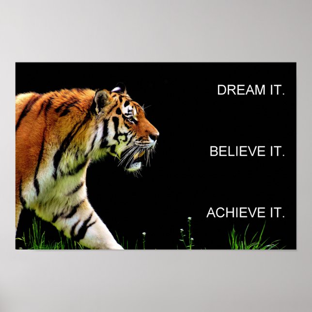 Poster citation motivante de la réalisation tigre (Devant)