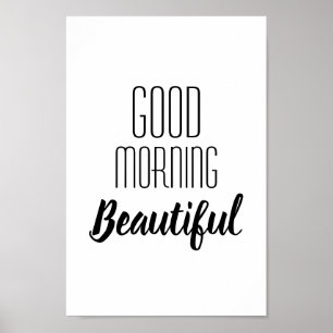 Poster citation motivante de wall art - bonjour