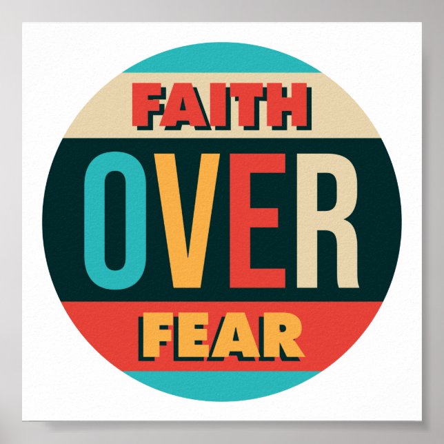 Poster Citation motivante Faith Over Fear (Devant)