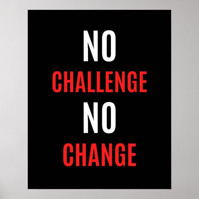 Poster Citation motivante Gym, Pas de défi aucun changeme (Devant)