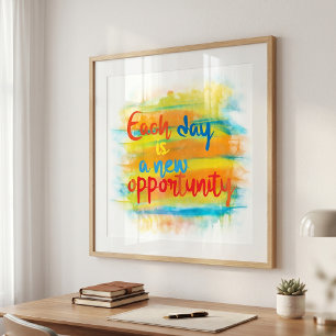 Poster Citation motivation aquarelle Nouvelle Opportunité
