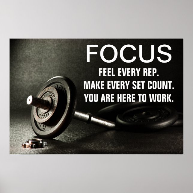 Poster Citation Motivation Gym Barbell (Devant)