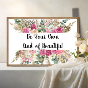 Poster Citation Motivation Personnalisée Fleur Rose 