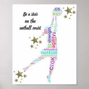 Poster Citation Motivational Netball Star