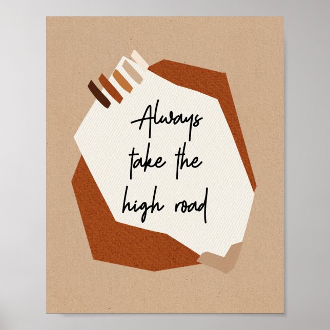 Poster Citation Motivationnelle Abstrait Boho moderne (Devant)