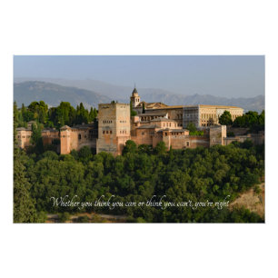 Poster Citation motivationnelle - Alhambra Palace Espagne