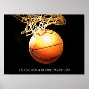 Poster Citation Motivationnelle Basketball Art créatif