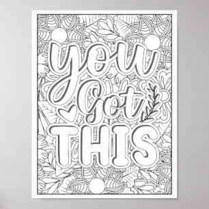 Poster Citation motivationnelle Coloration adulte